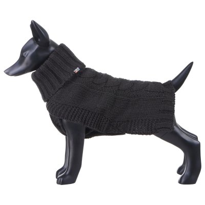 Zoom bild av rukka wooly knitwear mörkgrå hundtröja stickad hemstickad stil dark grey d.grey flätstickad myströja varm ullblandning ulltröja
