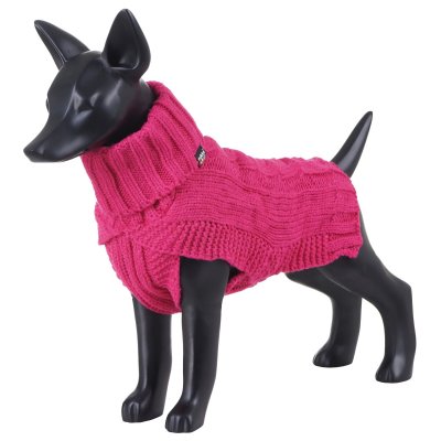 Zoom bild av rukka wooly knitwear rosa pink hundtröja stickad hemstickad stil flätstickad myströja varm ullblandning ulltröja