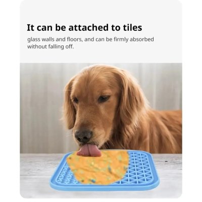 Zoom bild av slickmatta slickplatta lickimat silikon flytande hundgodis belöningsgodis churu leverpastej fyrkantig