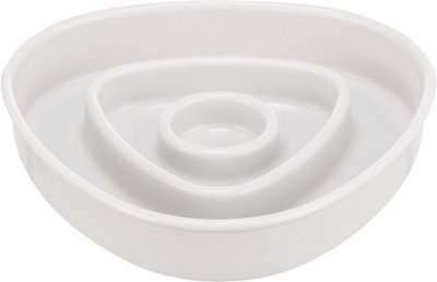 Slow Feed skål, plast/TPR, 0.35 l/15 × 15 cm, grå
