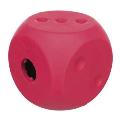 Zoom bild av hundleksak aktiveringsleksak snacksgömma hundaktivering belöning naturgummi blandade färger färgglad trixie