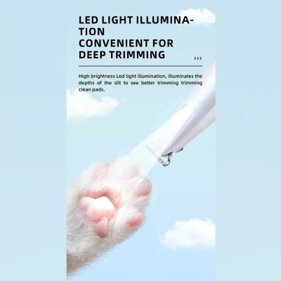 Zoom bild av Tasstrimmer liten tyst, laddningsbar, vit 16 cm usb c laddas batterifri tystgående med lampa ny design smidig trådlös hund katt