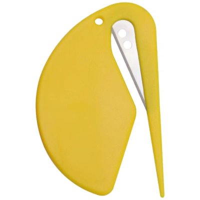 Zoom bild av tovkniv tovskärare tovutredare pälsvård hund katt lång päls kniv skär plast turkos vit röd svart gul