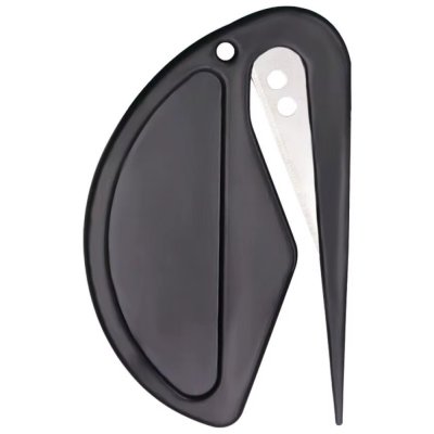 Zoom bild av tovkniv tovskärare tovutredare pälsvård hund katt lång päls kniv skär plast turkos vit röd svart gul