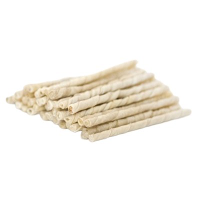 Zoom bild av Treateaters Twisted Stick White 8 mm, 100-pack tuggpinnar hundtugg tuggben kokta milda för magen naturliga