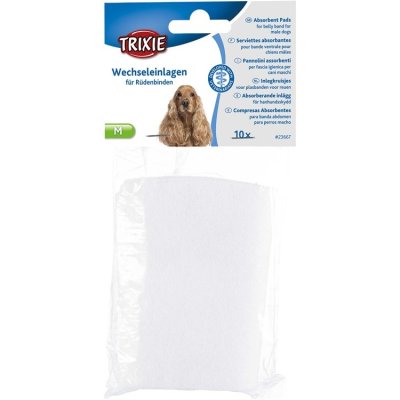 Zoom bild av hanhundsskydd inlägg för pinkskydd kisskydd hundskydd hygienskydd hane hund hundblöja blöja vit trixie polyester 10-pack