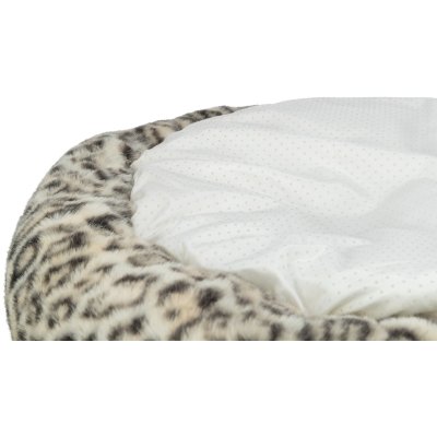 Zoom bild av Trixie Bädd Leo rund, ø 50 cm, creme hundbädd mjuk mysig kant beige hund katt plysch