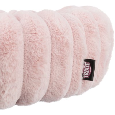 Zoom bild av hundbädd kattbädd mjuk bädd fluff rosa sovbädd mysbädd ljusrosa hund katt