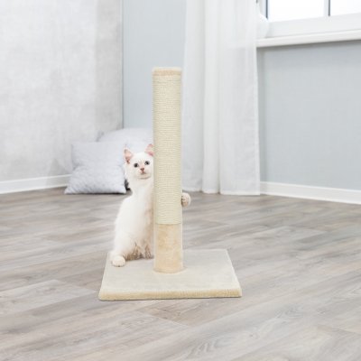 Zoom bild av Beige klöspelare Robust bottenplatta 62 cm hög Perfekt för katter Hållbar design Stilren klösställning Kattsäker konstrukt