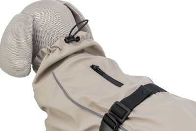 Zoom bild av hundtäcke regntäcke trixie husum sand beige mönstrat foder hundregntäcke vattentätt hundtäcke hundkläder regn skyddande reflex s