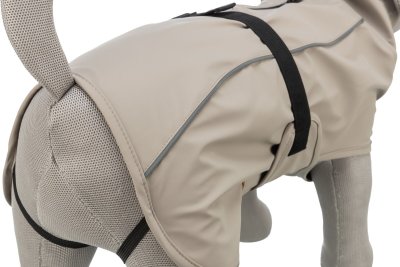 Zoom bild av hundtäcke regntäcke trixie husum sand beige mönstrat foder hundregntäcke vattentätt hundtäcke hundkläder regn skyddande reflex s