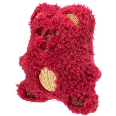 Zoom bild av kattleksak plysch björn kattmynta catnip polyester rolig leksak katt fluff 8 cm trixie flera färger beige blå röd gul