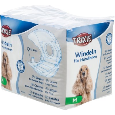 Zoom bild av blöja engångsblöja för tik hona hund hygien löp inkontinens operation trixie vit flerpack