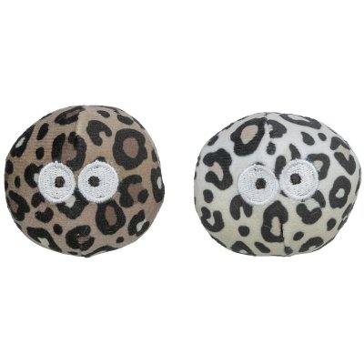 Zoom bild av Trixie Bollar Leo m kattmynta, 5,5 cm, 2-pack kattleksak leopardmönster roliga beige brun