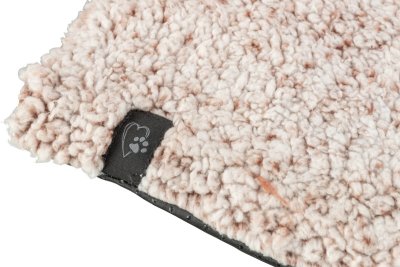Zoom bild av liggmatta ulliknande pile dyna hunddyna hundbädd hundmatta värmereflekterande vit brun trixie soft edition