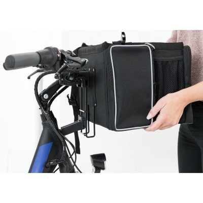Zoom bild av Trixie Cykelkorg front, 41×26×26cm, svart grå, 6 kg transportbur liten hund katt cykelbur