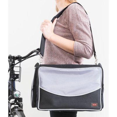 Zoom bild av Trixie Cykelkorg front, 41×26×26cm, svart grå, 6 kg transportbur liten hund katt cykelbur