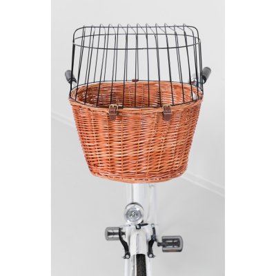 Zoom bild av Cykelkorg front, pil med galler, 44x48x33 cm, brun, 5kg