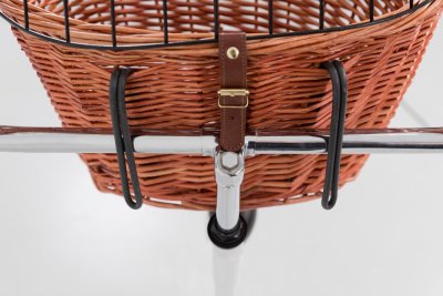 Zoom bild av Cykelkorg front, pil med galler, 44x48x33 cm, brun, 5kg