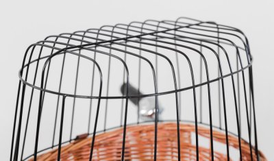 Zoom bild av Cykelkorg front, pil med galler, 44x48x33 cm, brun, 5kg