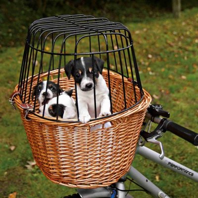 Zoom bild av Cykelkorg front, pil med galler, 44x48x33 cm, brun, 5kg