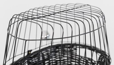 Zoom bild av Cykelkorg front, pil med galler, 50x41x35 cm, svart, 5kg