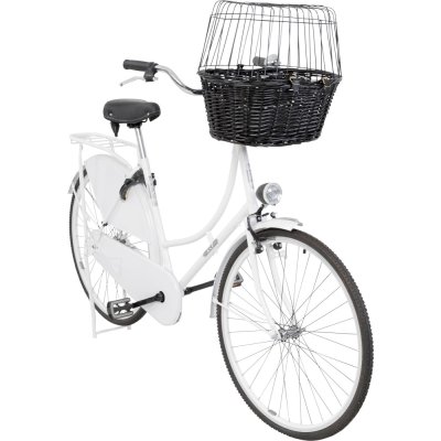 Zoom bild av Cykelkorg front, pil med galler, 50x41x35 cm, svart, 5kg