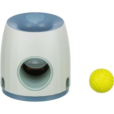 Zoom bild av Trixie Dog Activity Ball & Treat, Nivå 3, ø 17 × 18 cm hundleksak hundspel tennisboll bollkastare hund ny färg blå gul grön
