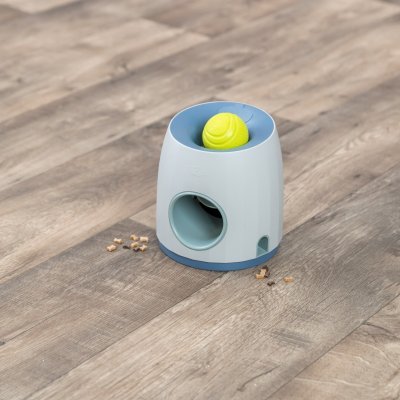 Zoom bild av Trixie Dog Activity Ball & Treat, Nivå 3, ø 17 × 18 cm hundleksak hundspel tennisboll bollkastare hund ny färg blå gul grön