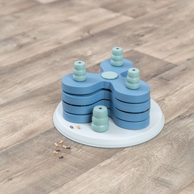 Zoom bild av Trixie Dog Activity Flower Tower, Nivå 3, ø 30×13 cm hundleksak hundpussel aktivitetsleksak aktivitetsspel hundspel blå grön