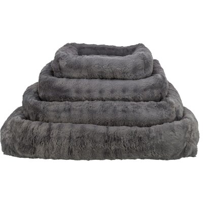 Zoom bild av trixie elli hundbädd mörkgrå plysch polyester mjuk hundsäng avtagbart överdrag halkfri flera storlekar 60 cm 80 cm 100 cm 120 cm