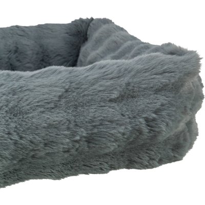 Zoom bild av trixie elli hundbädd mörkgrå plysch polyester mjuk hundsäng avtagbart överdrag halkfri flera storlekar 60 cm 80 cm 100 cm 120 cm