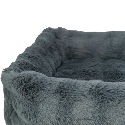 Zoom bild av trixie elli hundbädd mörkgrå plysch polyester mjuk hundsäng avtagbart överdrag halkfri flera storlekar 60 cm 80 cm 100 cm 120 cm