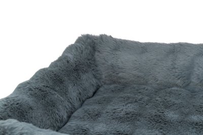 Zoom bild av trixie elli hundbädd mörkgrå plysch polyester mjuk hundsäng avtagbart överdrag halkfri flera storlekar 60 cm 80 cm 100 cm 120 cm