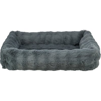 Zoom bild av trixie elli hundbädd mörkgrå plysch polyester mjuk hundsäng avtagbart överdrag halkfri flera storlekar 60 cm 80 cm 100 cm 120 cm