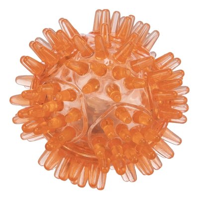 Zoom bild av Trixie Flashboll igelkott TPR, 5 cm, flytande, orange hundleksak blinkande boll flasher taggig ljusboll lysboll studsar flyter p