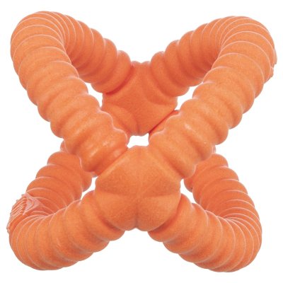 Zoom bild av hundleksak flytande leksak tpr skum gummi flyter på vattnet hav sjö lek hundlek 14 cm 17 cm orange neongul blandade färger trixi