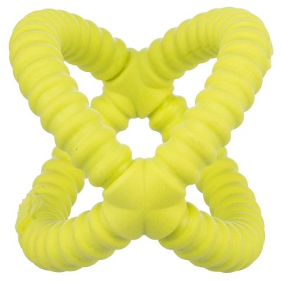 Zoom bild av hundleksak flytande leksak tpr skum gummi flyter på vattnet hav sjö lek hundlek 14 cm 17 cm orange neongul blandade färger trixi