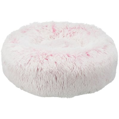 Zoom bild av harveybädd hundbädd kattbädd fluffbädd harvey bädd fluffig långhårig plysch fyllning dyna halkfri botten vit svart rosa trixie