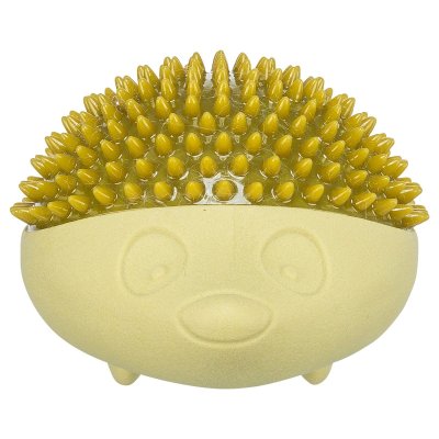 Zoom bild av hundleksak gummi gul trixie piggar pip ljud termoplastiskt gummi tpr skonsam tänder rolig struktur