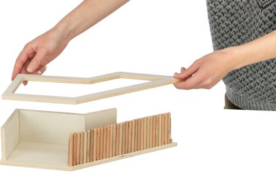 Zoom bild av trixie Insynsbox med tunnel, 36 × 17 cm smådjur observationsbox för gnagare smådjurstillbehör med insyn träbox med tunnel för bu