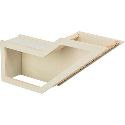 Zoom bild av trixie Insynsbox med tunnel, 36 × 17 cm smådjur observationsbox för gnagare smådjurstillbehör med insyn träbox med tunnel för bu