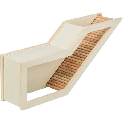 Zoom bild av trixie Insynsbox med tunnel, 36 × 17 cm smådjur observationsbox för gnagare smådjurstillbehör med insyn träbox med tunnel för bu