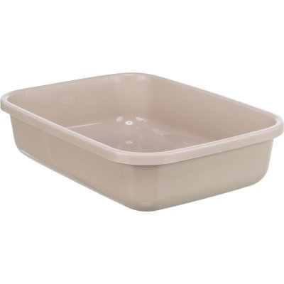 Zoom bild av kattlåda kattunge kitty junior katt kattoalett pastell rosa mint beige kitten smidig små katter låg kant lätt att kliva in rumsr