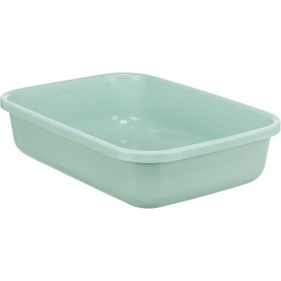 Zoom bild av kattlåda kattunge kitty junior katt kattoalett pastell rosa mint beige kitten smidig små katter låg kant lätt att kliva in rumsr