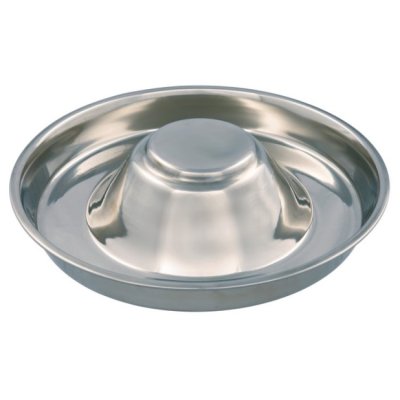 Zoom bild av matbar rostfri valpbar valpmatbar stål silver plåt hundmatskål hundskål valpskål trixie 1,4l 29 cm 4l 38 cm