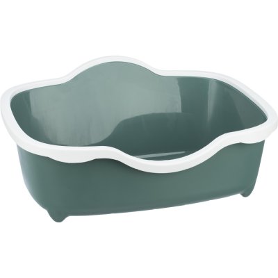 Zoom bild av Kattlåda Davio med kant, 56 × 26 × 39 cm, grön/vit