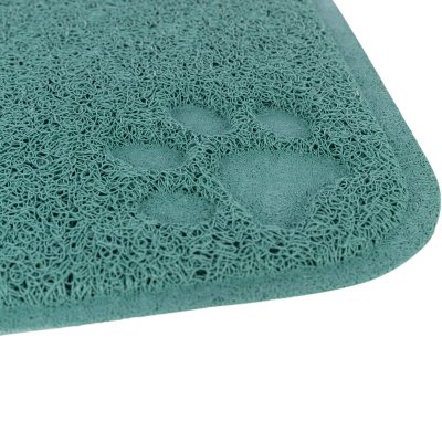 Zoom bild av kattlådematta grön tass PVC halkfri 37 x 45 cm sage trixie