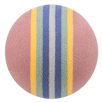 Zoom bild av kattleksak boll kattboll flerpack regnbåge färgglada skumbollar rosa trixie