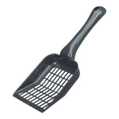 Zoom bild av kattsandskopa kattspade kattskopa trixie kraftig grov blå grön